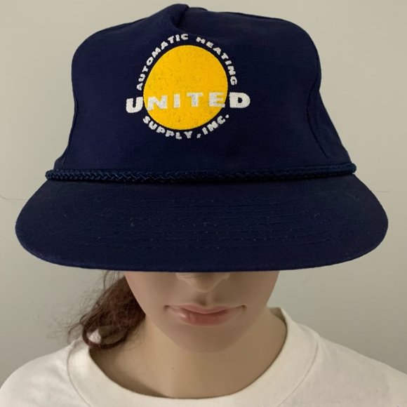 Vintage 80s United Automatic Heating Advertising Trucker Rope Strapback … - Picture 8 of 10